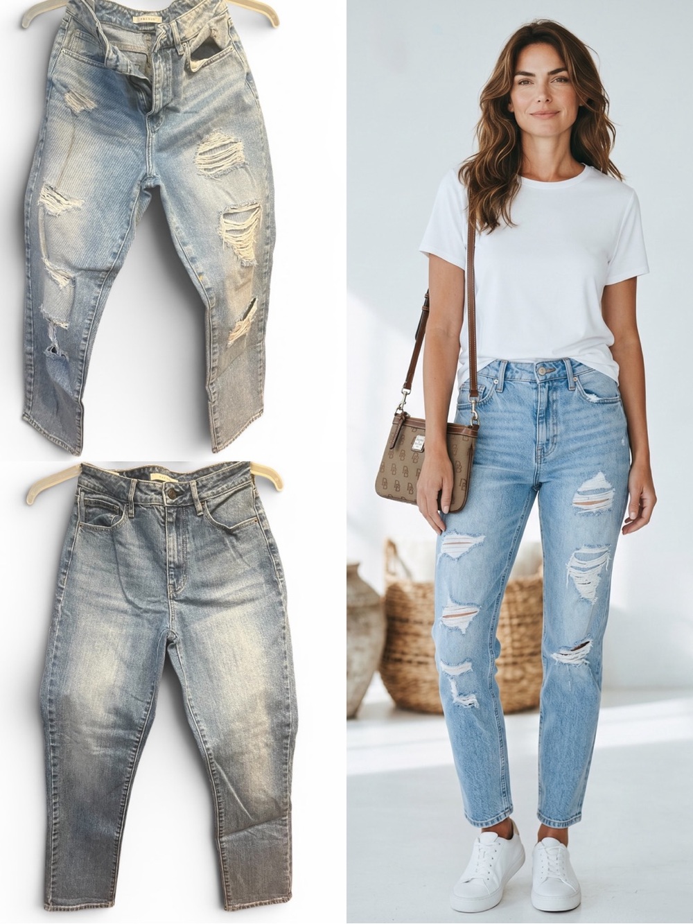 Two Pairs of PacSun Light Wash Distressed Skinny Jeans